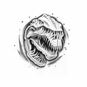 t-rex skull tattoo design idea