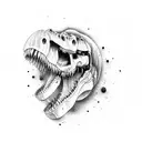 t-rex skull tattoo design idea
