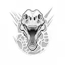 t-rex skull tattoo design idea