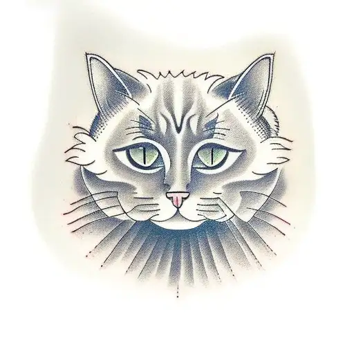 cat, bodhisattva tattoo design idea
