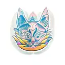 bodhisattva, cat head tattoo design idea