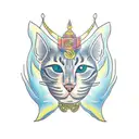 bodhisattva, cat head tattoo design idea
