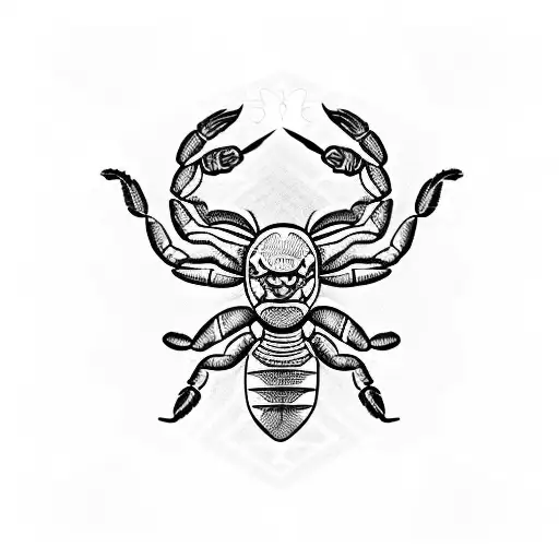 A scorpion in a tribal style, symbolizing protection and strength tattoo design idea