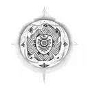 A meaningful tattoo design combining the tribal symbol of protection and the map of Pernambuco, representing the client's love for their homeland and their desire for protection in their life and journey. tattoo design idea