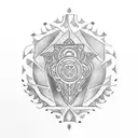 A meaningful tattoo design combining the tribal symbol of protection and the map of Pernambuco, representing the client's love for their homeland and their desire for protection in their life and journey. tattoo design idea