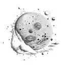 the Planet Mars with phobos and deimos tattoo design idea