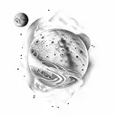 the Planet Mars with phobos and deimos tattoo design idea