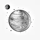 the Planet Mars with phobos and deimo. be careful with the atmosphere tattoo design idea