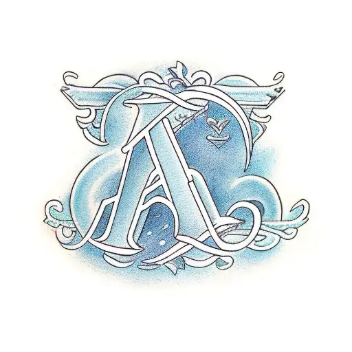 alphabets V,A REPRESENTING FAMILY OF 3 tattoo design idea