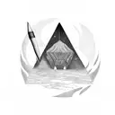 oeil avec pyramide tattoo design idea