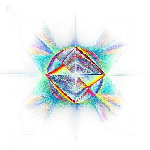 optical prism tattoo design idea