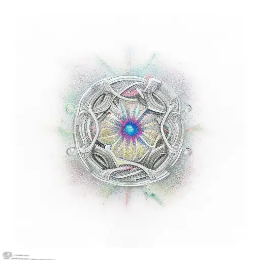 7 charkas color tattoo design idea