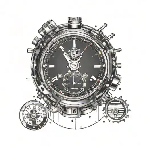 A watch face with car speedometer markings, reflecting the client's appreciation for both timepieces and automotive design tattoo design idea