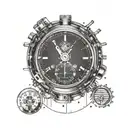 A watch face with car speedometer markings, reflecting the client's appreciation for both timepieces and automotive design tattoo design idea