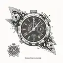 A watch face with car speedometer markings, reflecting the client's appreciation for both timepieces and automotive design tattoo design idea