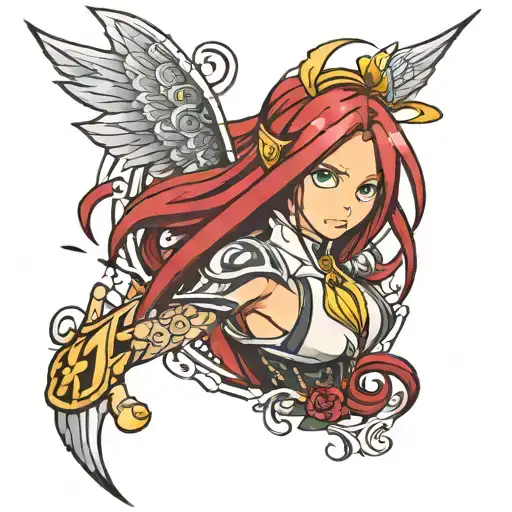 Erza scarlet fairy tail tattoo design idea