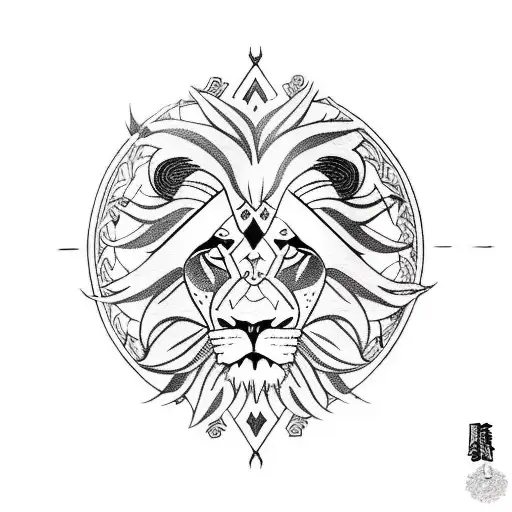 Lion with Horus tattoo design idea