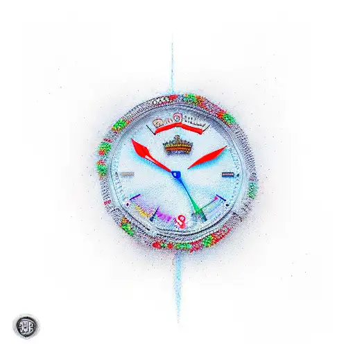 brujula con reloj tattoo design idea