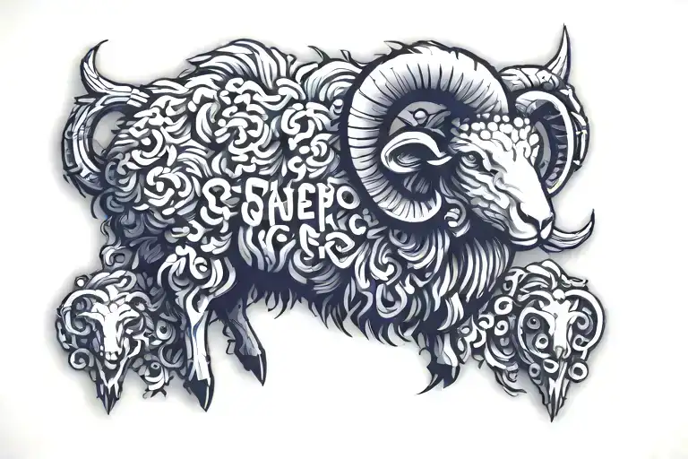 Sheep Army Insignia tattoo design idea