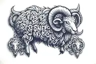 Sheep Army Insignia tattoo design idea