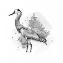 japanese crane  tattoo design idea