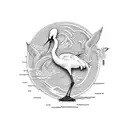 japanese crane  tattoo design idea