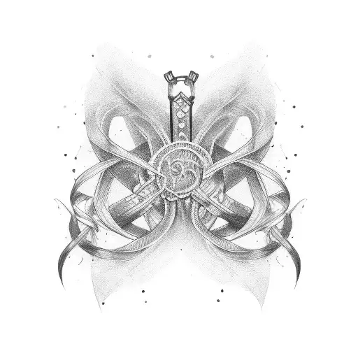 breast cancer ribbon tattoo design idea