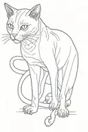 Junji Ito cat biting tattoo design idea