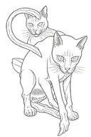 Junji Ito cat biting tattoo design idea