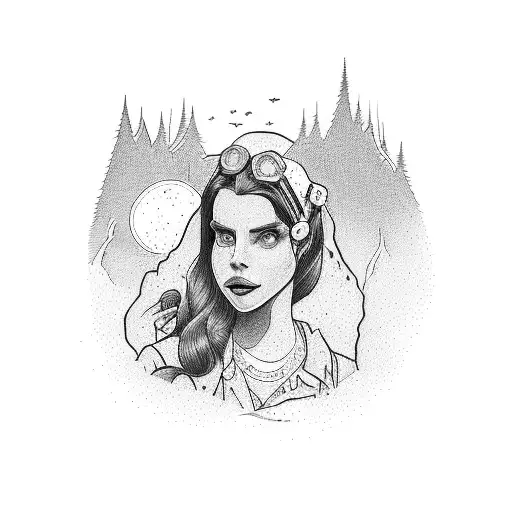 west coast song by lana del Rey  tattoo design idea