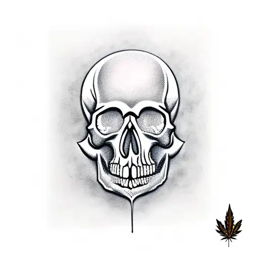 a cigar of weed with smoke up of it. the smoke go up and become a skull tattoo design idea