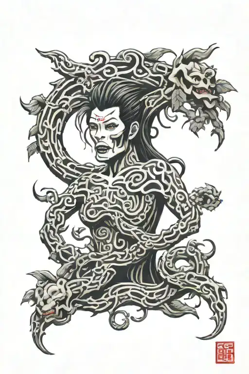 creeper inside of labyrinth tattoo design idea