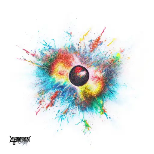 Explosion tattoo design idea