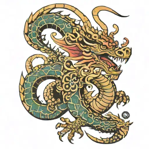 Aztec dragon at war tattoo design idea