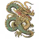 Aztec dragon at war tattoo design idea