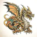 Aztec dragon at war tattoo design idea