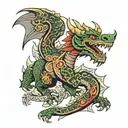 Aztec dragon at war tattoo design idea