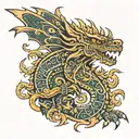 Aztec dragon at war tattoo design idea