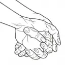 collapsed right lung, fractured left collar bone hand holding tattoo design idea