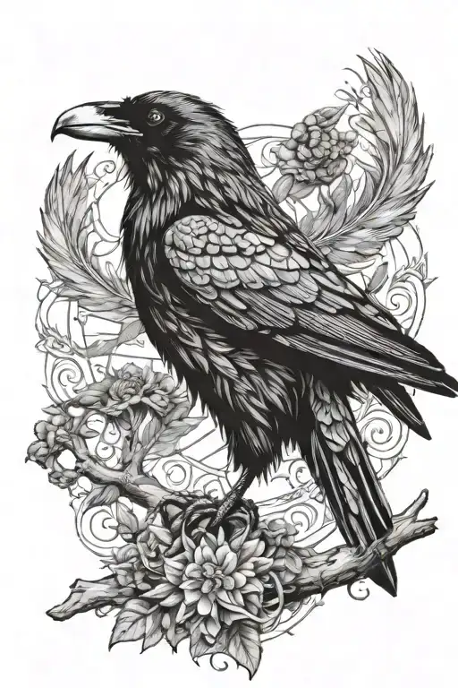ugin and munin raven tattoo design idea