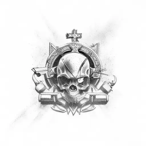 Battlefield Cross tattoo design idea