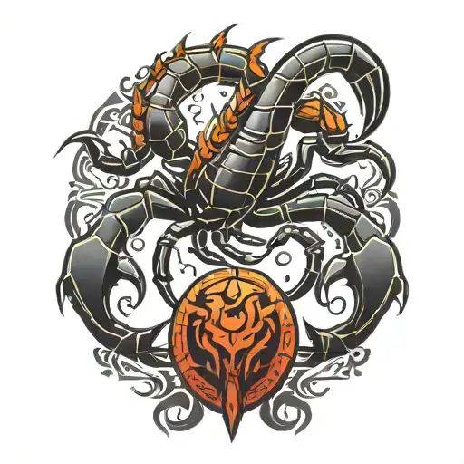 scorpion tribal black tattoo design idea