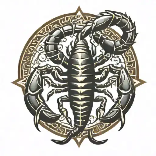 scorpion tribal black tattoo design idea