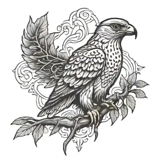 falcon roots growing tattoo design idea