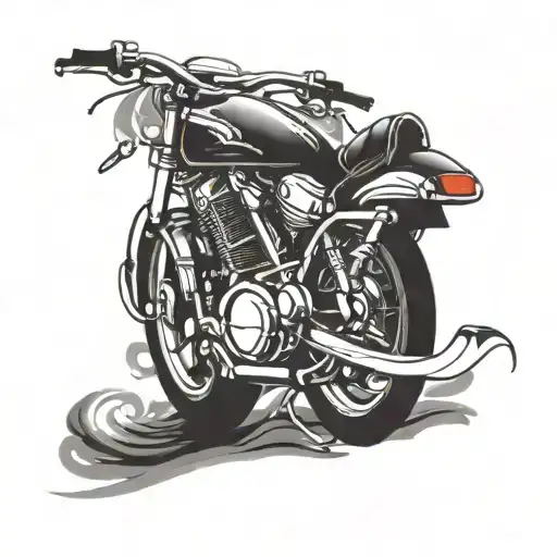 had tail chopper motorcycle like ghost rider 1 move  tattoo design idea