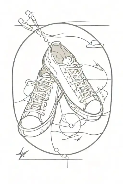 sneaker design tattoo design idea