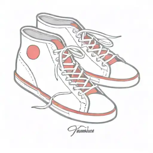 red sneaker outline tattoo tattoo design idea