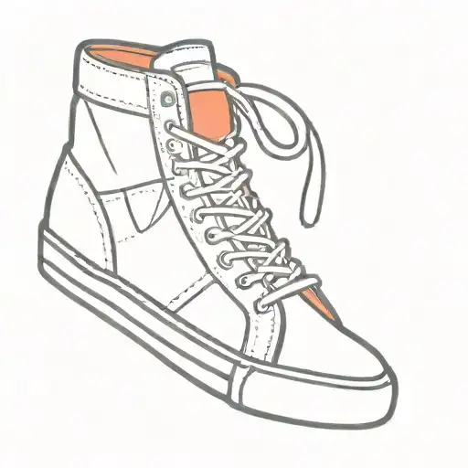 red sneaker tattoo design idea