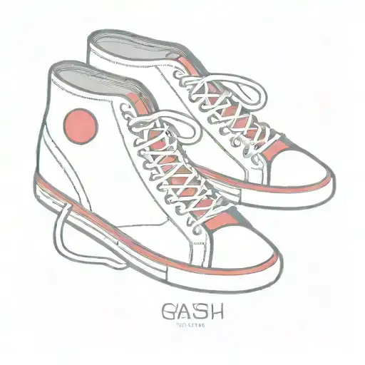 red sneaker tattoo design idea