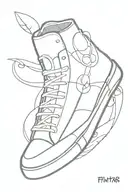 sneaker design tattoo design idea